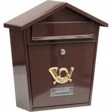 Ящик металлический почтовый 380х320х105мм коричневый 