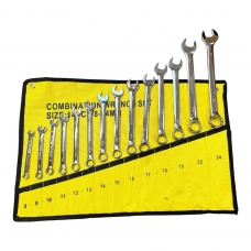 Ключи комбинированные рожково-накидные 8-24мм CrV, набор 14 предметов 
