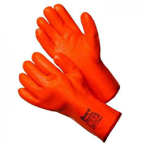 GWARD Flame Plus Перчатки утепленные с обливкой ПВХ оранжевого цвета, удлиненная крага, р-р 11