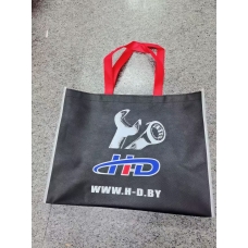 Сумка брендированная из нетканого материала 370*480*100 с петлевой ручкой "H-D"