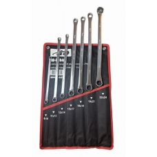 Ключи накидные 8-24мм EXTRA LONG, набор 7 предметов, CrV 