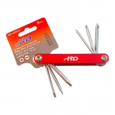 Отвертки складные PH0, PH1, PH2/ SL3.0, SL4.0, SL5.0мм, набор 6пр. "H-D"