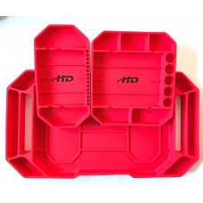 Лоток силиконовый для деталей, набор 3 предмета, цвет красный "H-D" Лоток силиконовый для деталей, набор 3 предмета, цвет красный "H-D"