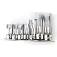 Головки-ключи для датчиков 10, 11, 12, 13, 14, 17, 19мм, CrV, набор 7 предметов 