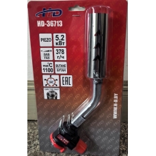 Горелка газовая с пьезоподжигом на цанговый баллон 1100С, 5.2 кВт, 378 г/ч, вращение на 360° Горелка газовая с пьезоподжигом на цанговый баллон 1100С, 5.2 кВт, 378 г/ч, вращение на 360°