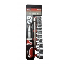 Набор инструмента (головки + трещотка 3/8") 12пр. CrV "H-D"