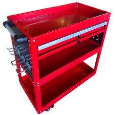 Тележка инструментальная 730х660х360 мм, 3 полки, 1 шуфляда, крючки "H-D"