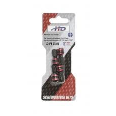 Биты крестообразные PH2х25мм с магнитным кольцом 1/4" S2 (4шт) "H-D"