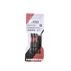 Биты крестообразные PH1+PH2+PH3х50мм ударные 1/4" S2 (3шт) "H-D"