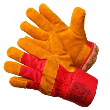 GWARD Ural Zima Перчатки комбинированные из спилка оранжевого цвета, утеплитель мех-мутон (р.11 (XXL