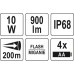 Прожекторный фонарь 163х93х171мм (10W, 900lm, 200м, 4xAA, IP68) 
