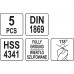 Свёрла по металлу длинные 3, 4, 5, 6, 8мм (набор 5шт) HSS 4341 