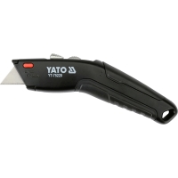 Нож монтажный с выдвижным сменным трапециевидным двойным лезвием SK5, AL+Zn, 8 лезвий "Yato"